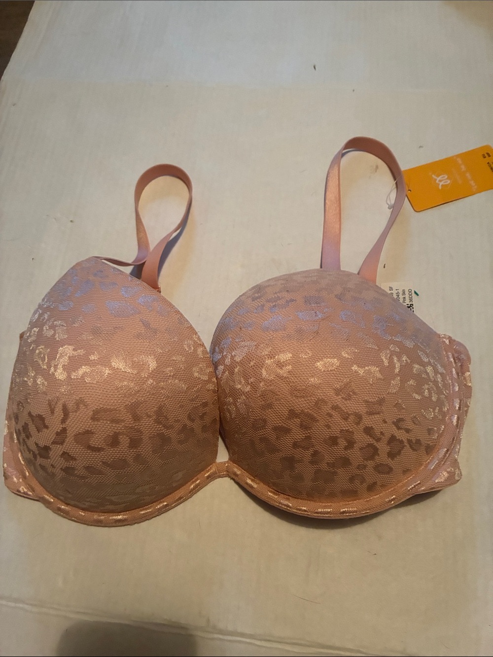 WingsLove  Pink Leopard Lace Wired Push-Up Bra NWT Padded Bra